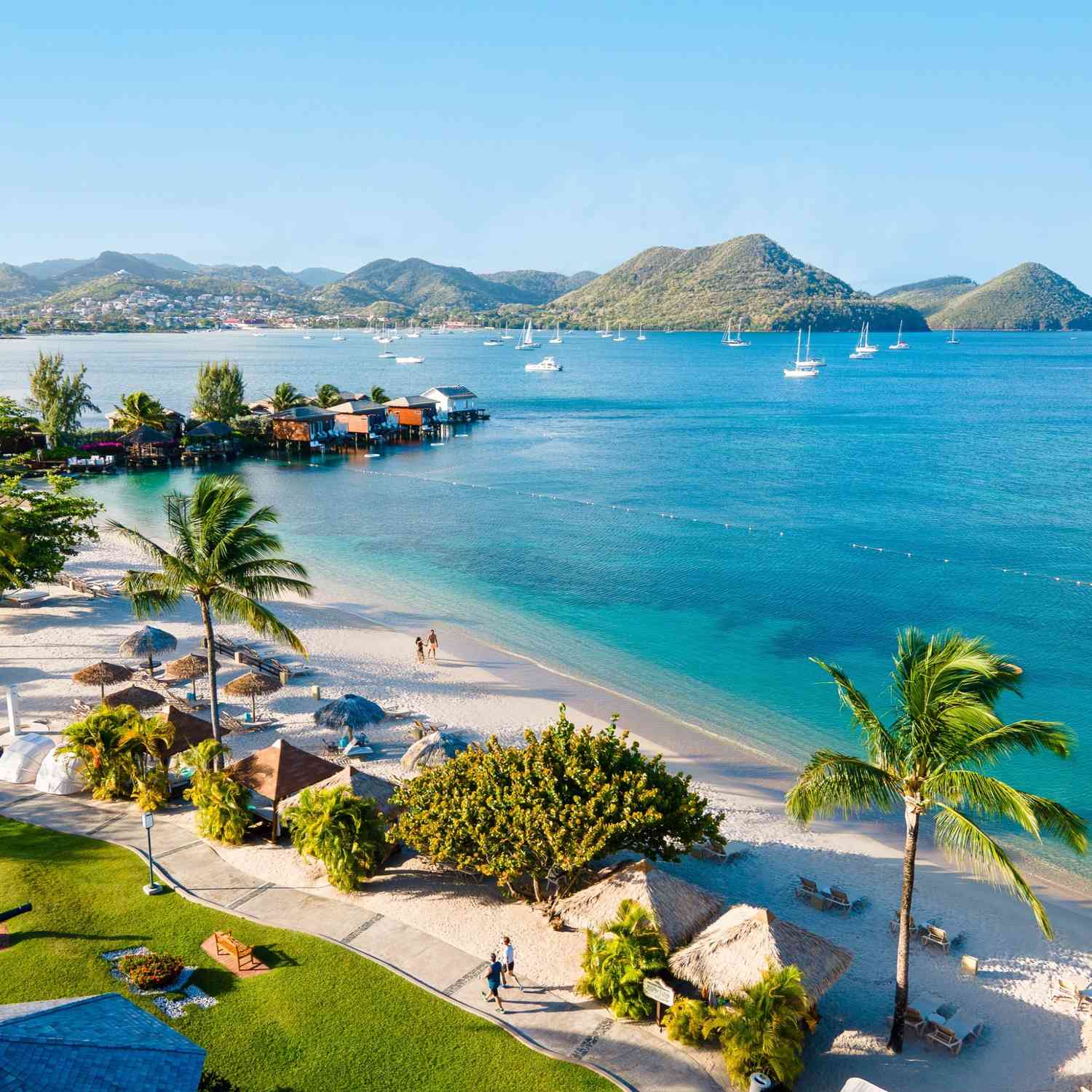 Sandals Grande St. Lucian Beach arial