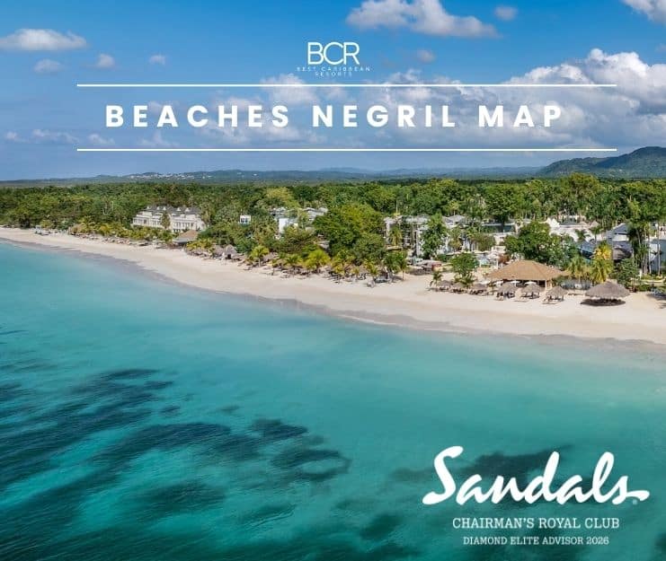 Arial View of Beaches Negril Map