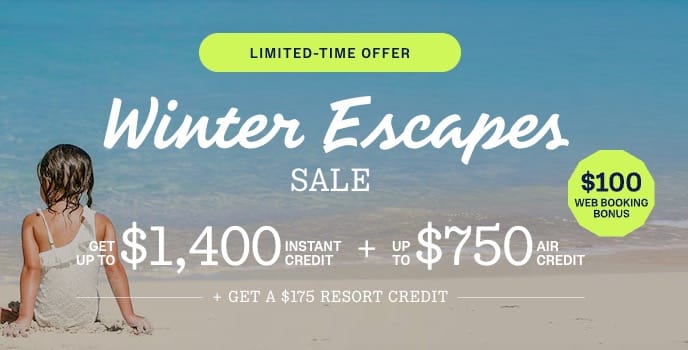 Promotion featuring Beaches Resorts Winter Escape Sale