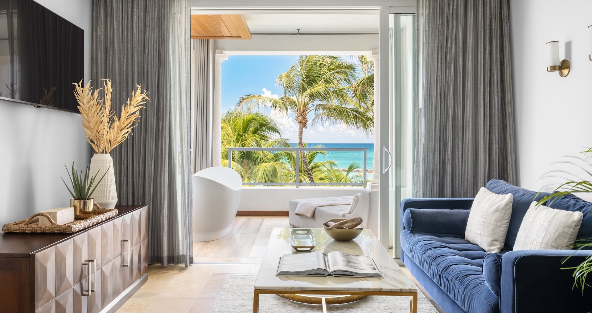 view of a beachfront butler room at Sandals Royal Barbados
