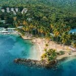 arial view of Marigot Bay in St. Lucia